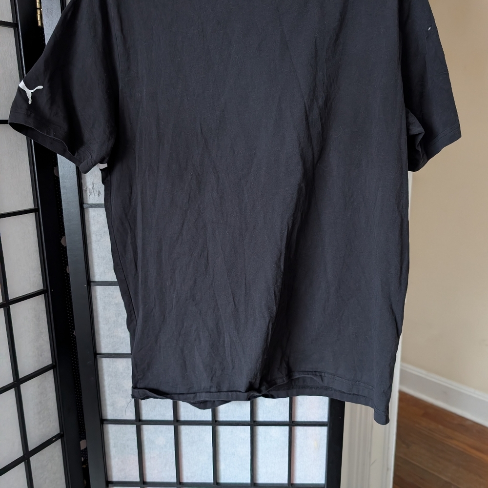 Puma Black Short Sleeve Tee with Yellow Ferrari Shield - Picture 4 of 4